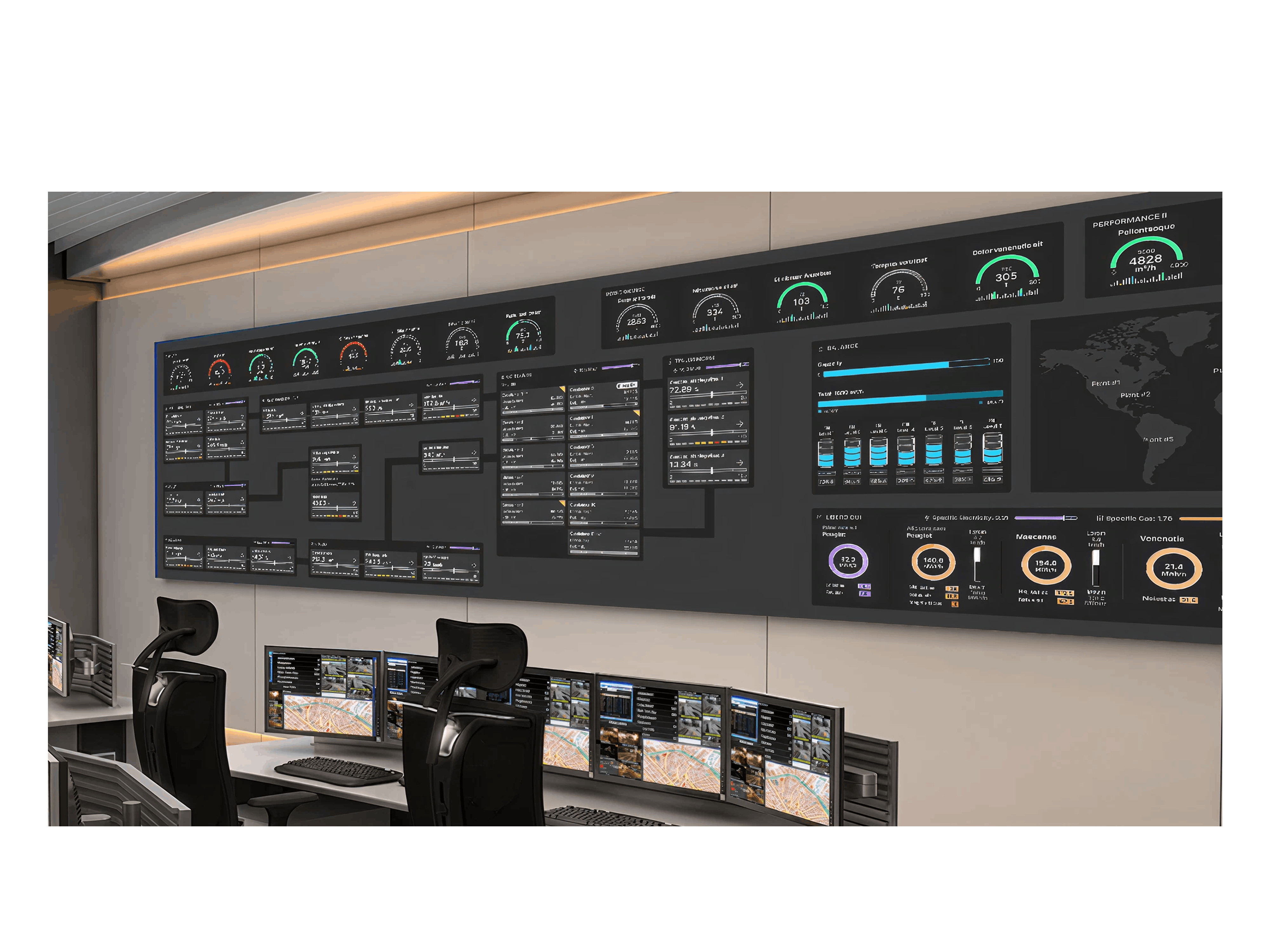 Recreation of video wall in factory