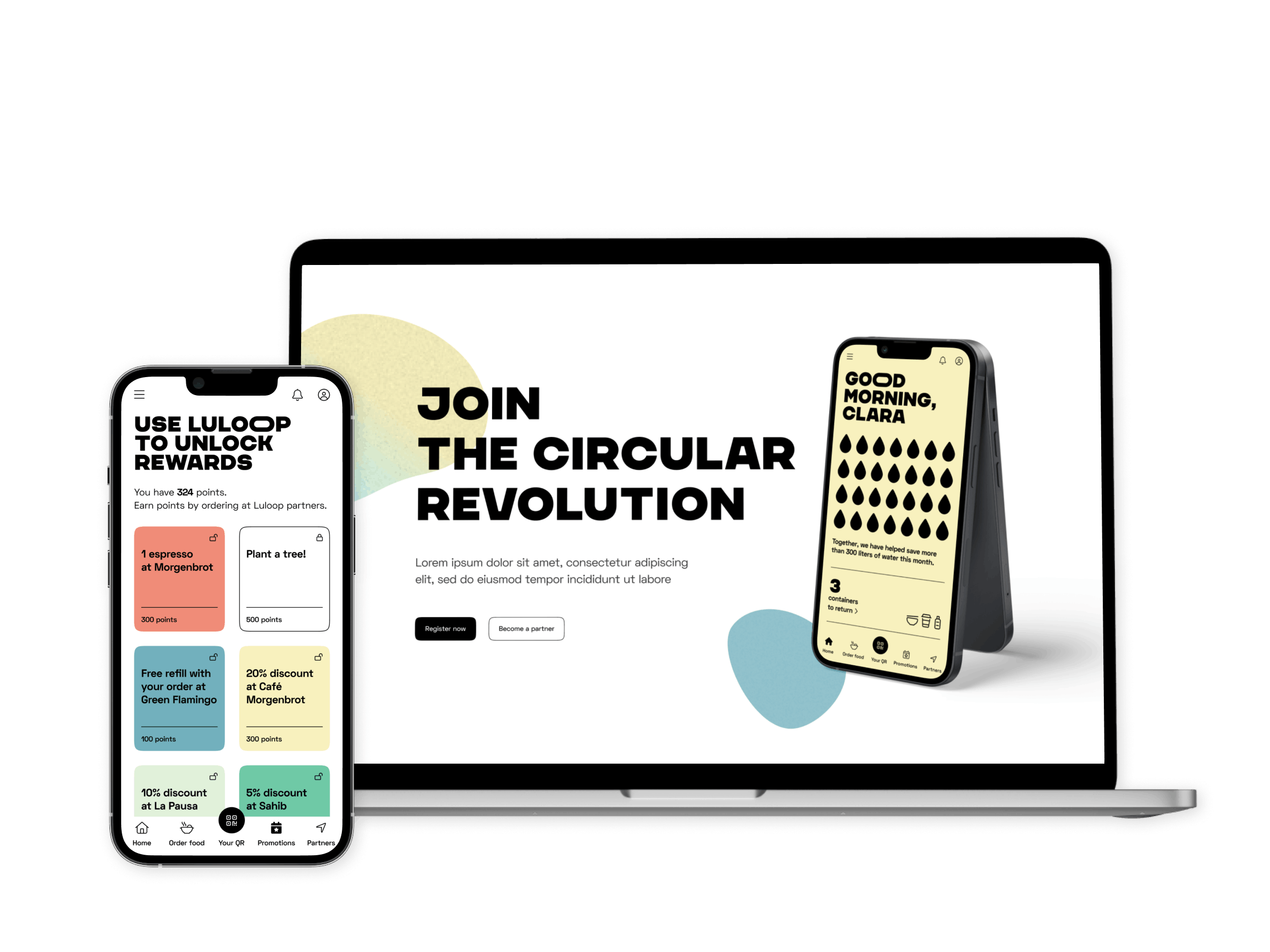 Luloop landing page and app from design sprint
